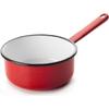 Red Enameled Casserole White Interior - Black Rim - Dimensions Diameter 12 Cm - Capacity 0.60 L - All Hobs Including Induction -...