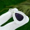 Pear Crown Chakra Chevron Amethyst Stone Wedding Pendant Jewelry Sterling Silver
