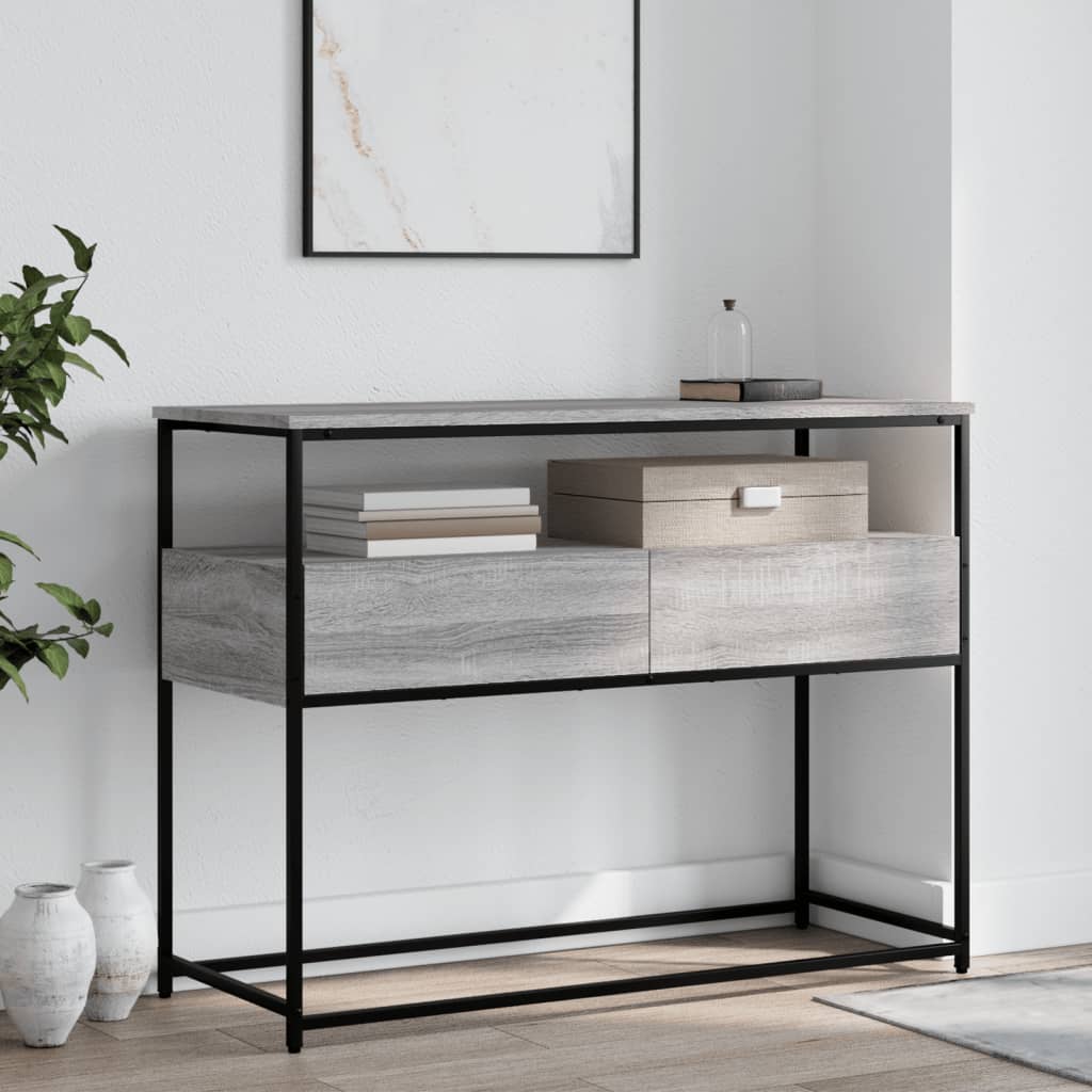 Console Table Gray Sonoma 100x40x75 cm Particleboard
