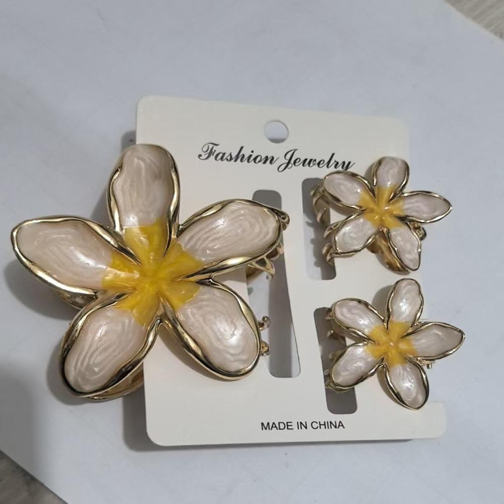 1/3Pcs Hair Accessories Hawaiian Flower Clips Alloy Lily Flower Hair Claws  Hairstyles