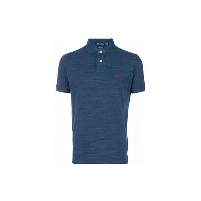 Polo Solid Slim Fit Logo Embroidered Short Sleeve Polo Shirt Men Tops Blue 710666998-005