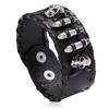 2025 Fashion Gothic Punk Hip Hop Rock Spike Rivet Cross Bell Stud PU Leather Wristband Cuff Bracelet Bangle
