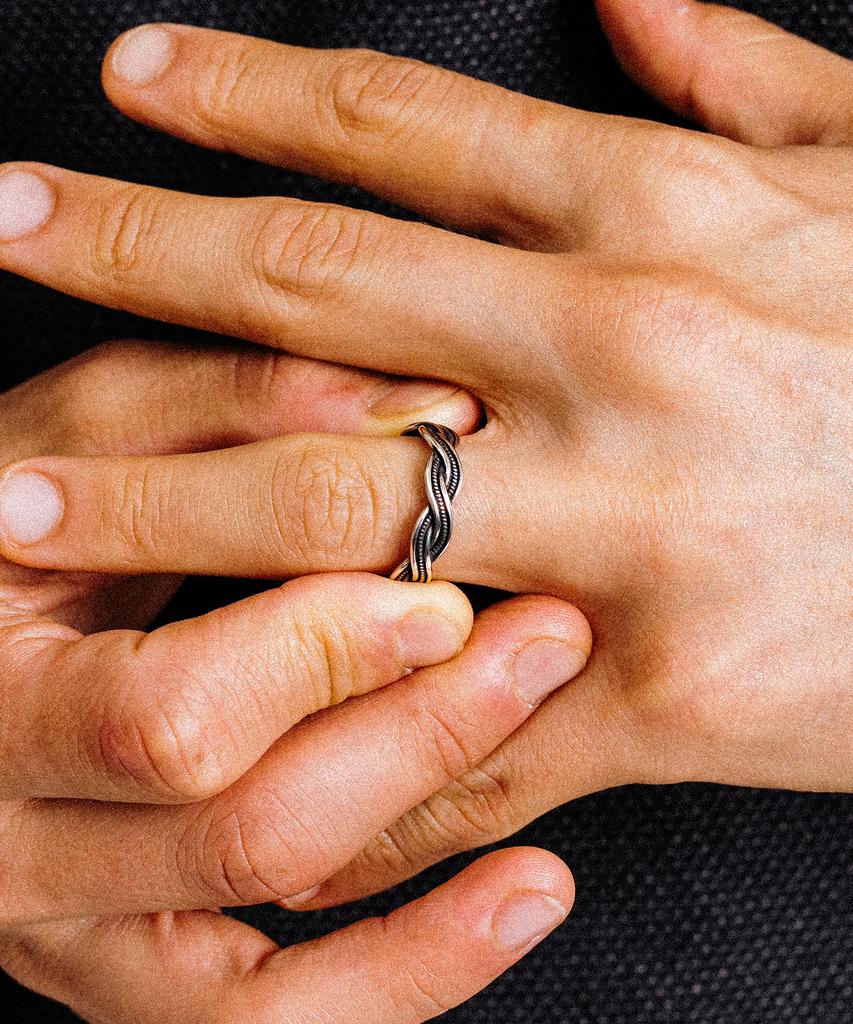 Scalettoblack Urm005 Vintage Twist Pattern Ring