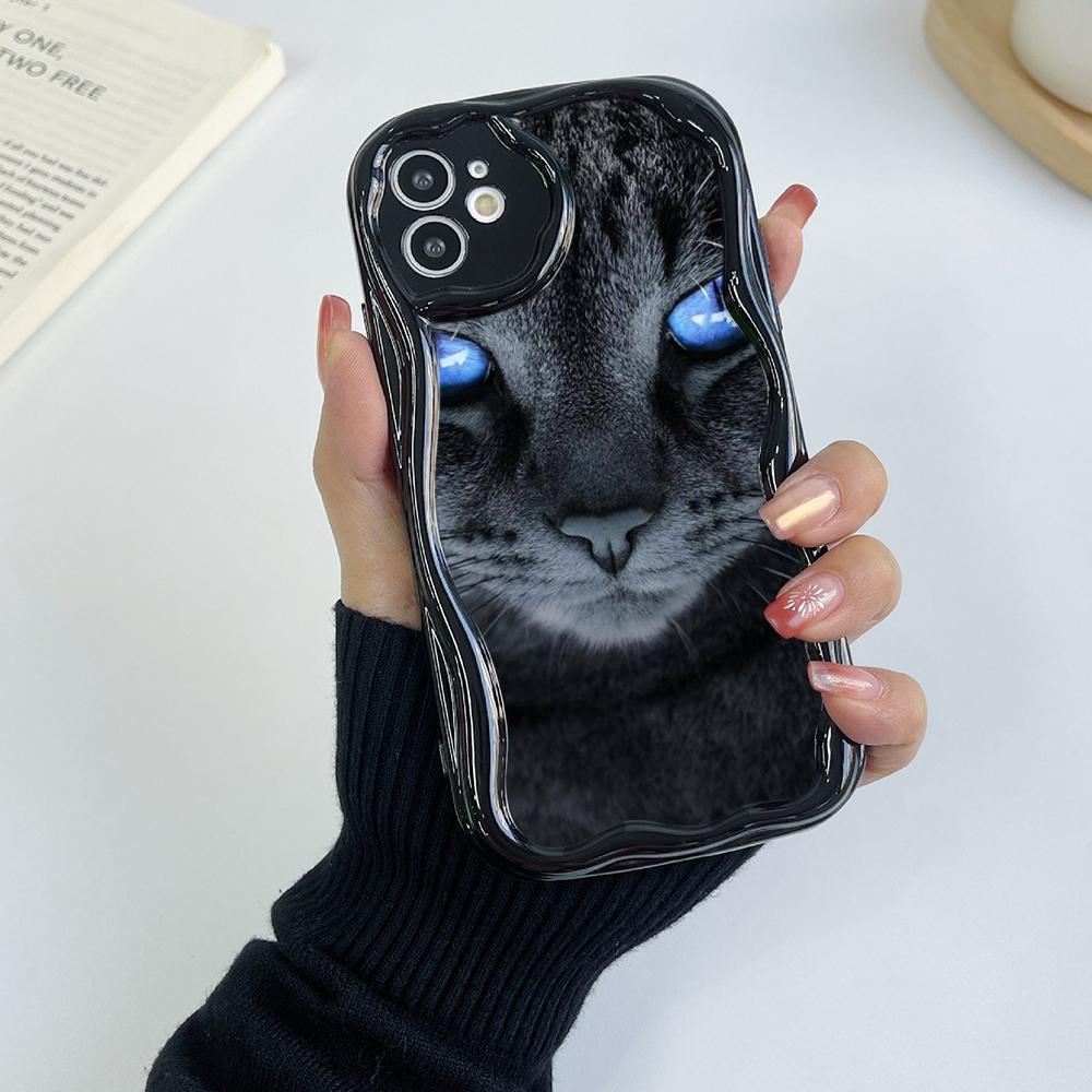 

LZ3 Прозрачные мягкие волнистые чехлы для телефонов LZ3 Black Cat Green Eyes для Xiaomi 11 Lite Redmi Note 13 12 8 Pro 9 12C A3 Infinix Smart 8 Tecno Защитная задняя крышка Xiaomi 11 Lite 5G NE