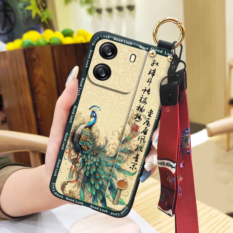 Soft Case Dirt-resistant Phone Case For Blackview Wave 6C Protective Back Cover For Mom Ring Lanyard Anti-knock Fashion