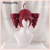 Parrucca Cosplay Kasane Teto Anime Donna Carina Parrucca Rossa a Coda di Cavallo Capelli Ricci Lunghi Resistenti al Calore Parrucca Teto Calotta per Parrucca Gratuita