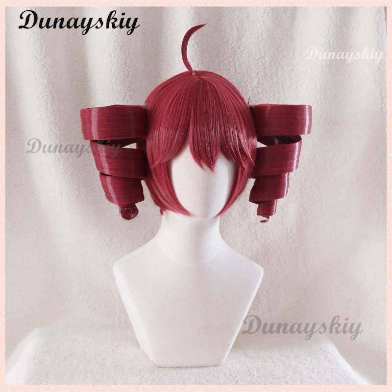 Parrucca Cosplay Kasane Teto Anime Donna Carina Parrucca Rossa a Coda di Cavallo Capelli Ricci Lunghi Resistenti al Calore Parrucca Teto Calotta per Parrucca Gratuita