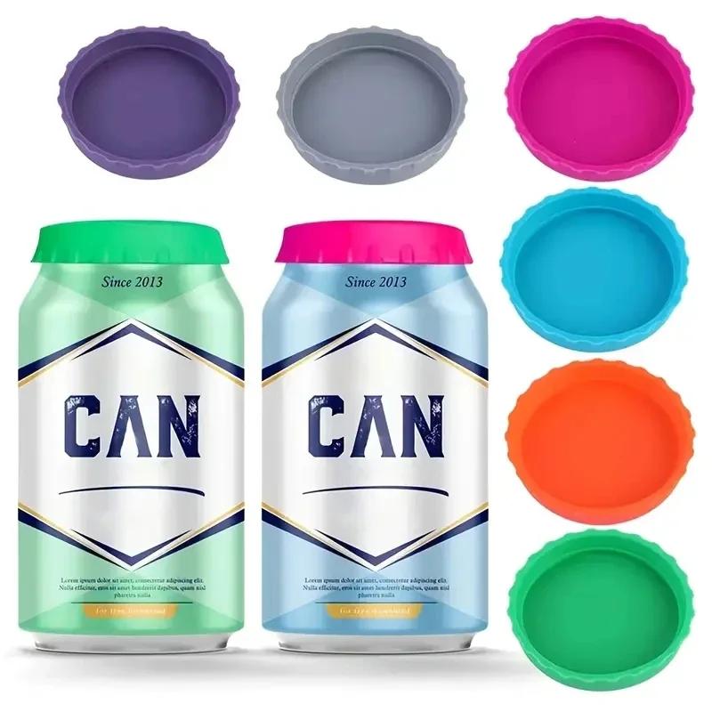 6-Pack Silicone Can Lids for Soda Beer Water Airtight Spill-Proof BPA-Free Scalloped Edge Drink Covers Home Party Outdoor