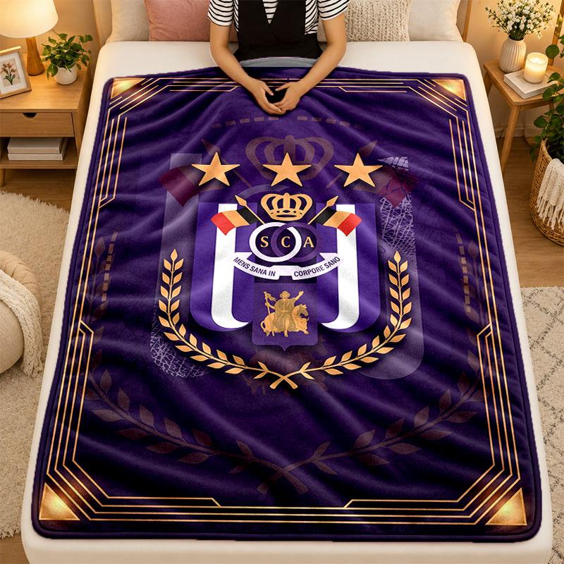 Flannel BlanketAnderlecht FC Warm Soft Throw Blanket for Indoor Sofa Bed Living Room Use