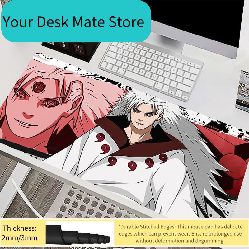 Mousepad Laptop Mouse Pad Office Accessories PC Keyboard Pad Rubber Cup Mat Naruto Madara Uchiha Soft Mouse Mat Large Desk Mat