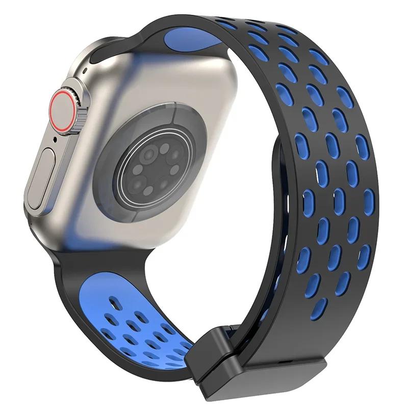 Magnetic Strap For Apple Watch Ultra Band 49mm 44mm 45mm 41mm 40mm 42mm 38mm Silicone Correa Bracelet iWatch Series 8 Se 7 6 5 4