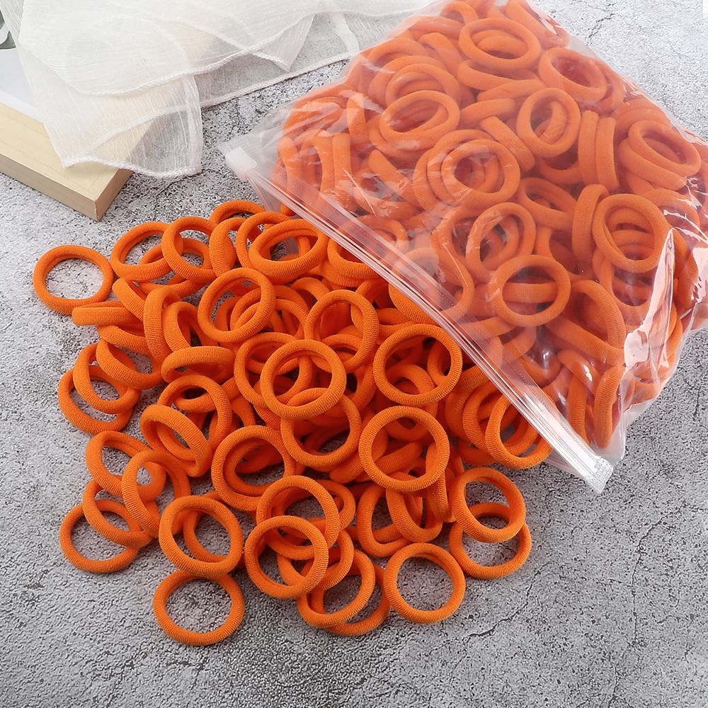 50-200Pcs Children Candy Color Hair Band Girl 3 CM Basic Multicolored Hair Tie Ponytail Hold Elastic Scrunchies Hair Accessories