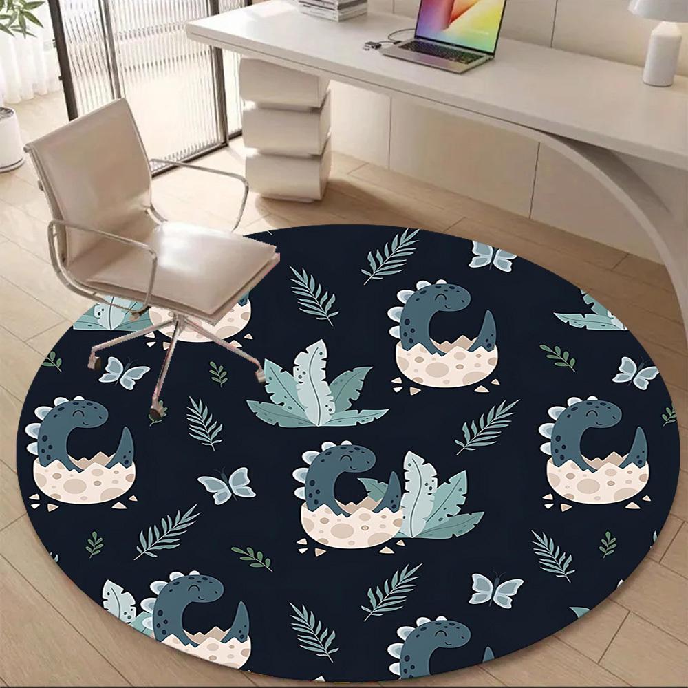 1PCDino Eggs Office Round Area Rug, Mat Suitable For Office, Under Office Chairs Bedroom Living Room Home Decor, Room Deco