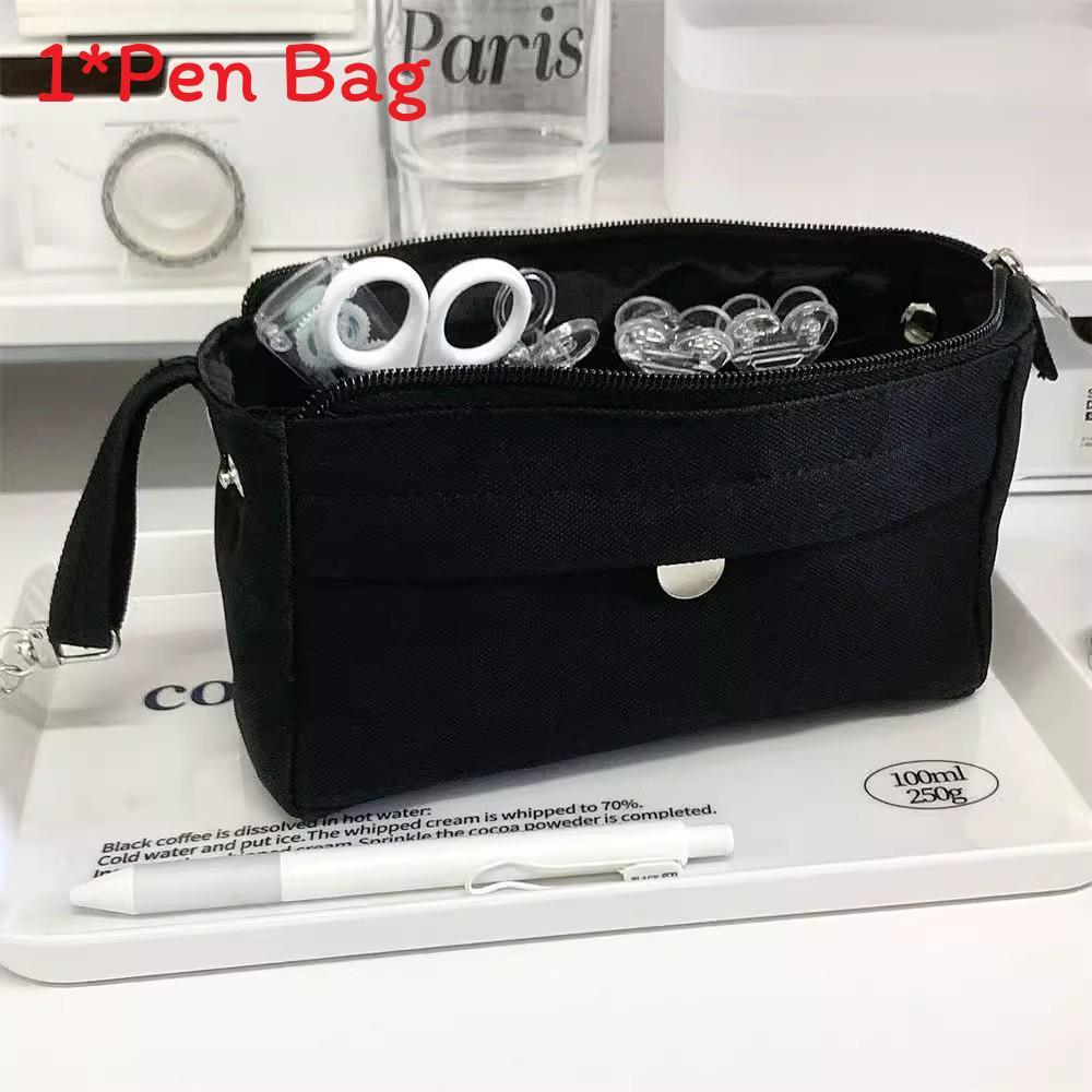 

Minimalist Canvas Pencil Case With Large Storage For School And Travel Use чорний