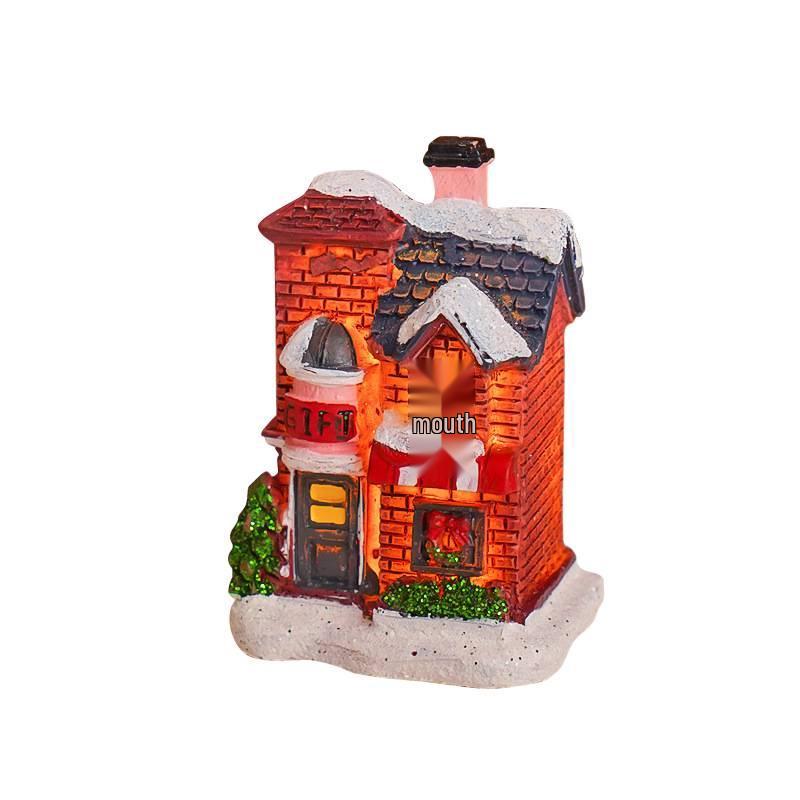 Luminous Christmas Micro-Landscape Cottage Decorations for Festive Atmosphere