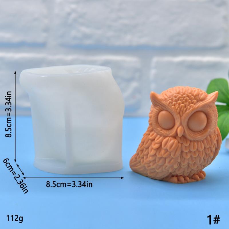 Neue Eulen-Kerzen-Silikonform 3D-Tier-Eule Seife Handwerk Harz Gips Zement Form DIY Handgemacht Eiswürfel Schokoladenherstellung Werkzeug