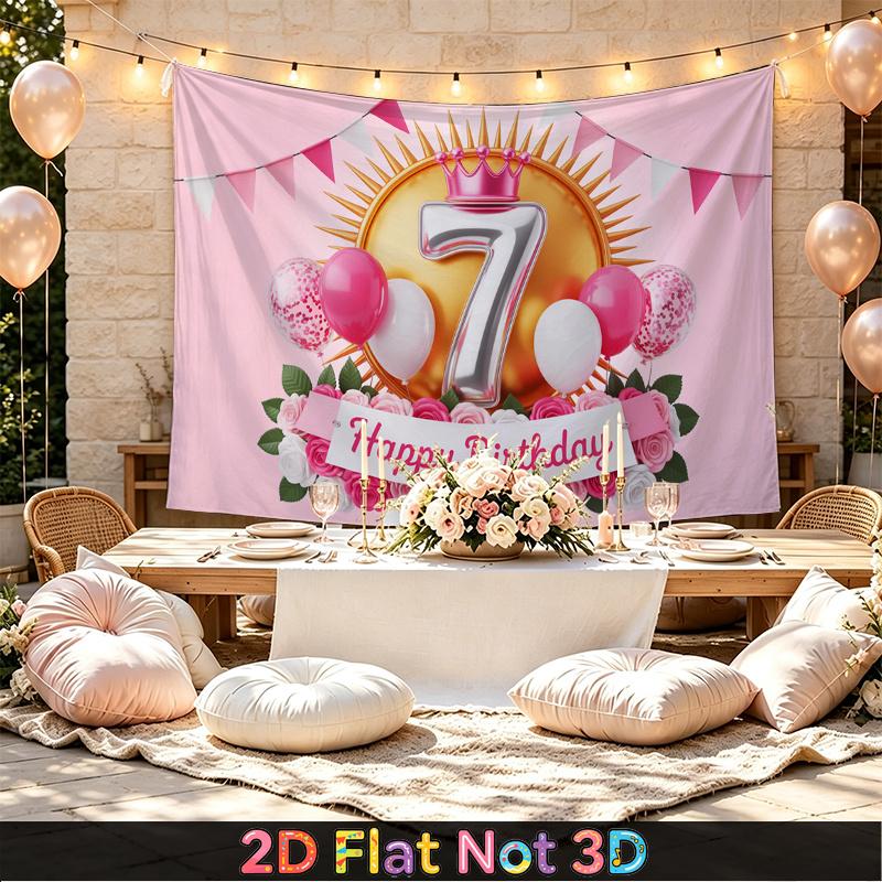 Party Backdrop Birthday Pink Photo Booth Background Front Door Decor