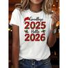 Women Christmas T-Shirt Goodbye Merry Christmas Graphic Tee Red Green Holiday Party Outfit