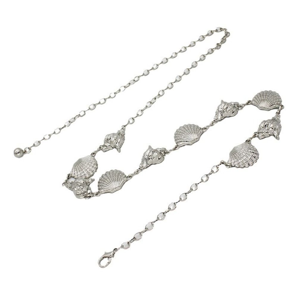 

Belly Chain Dress Belt Chains Metal Shell Body Chain Bohemian Waist Chains Dance Performance срібний
