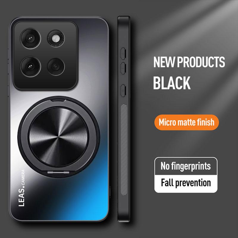 

Магнитный чехол для Motorola Moto G56 G86 Power G96 Матовый Противоударный 360° Вращающийся Держатель-Кольцо Жесткий Чехол для Moto G86 G56 Funda Motorola Moto G56 чёрный