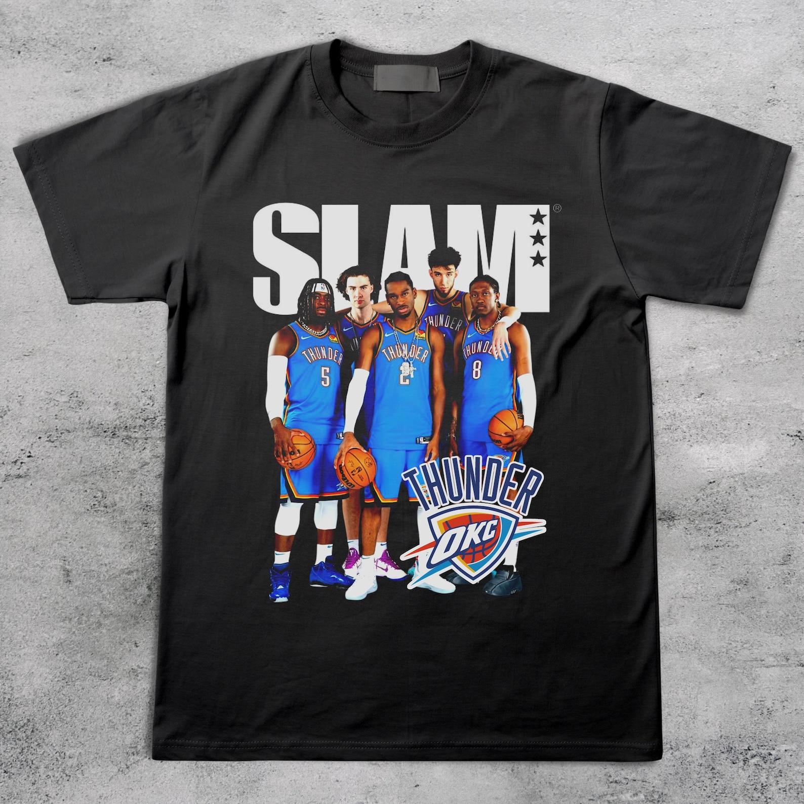Shai SGA Josh Giddey Chet Holmgren Jalen OKC NBA Slam Cover Shirt S
