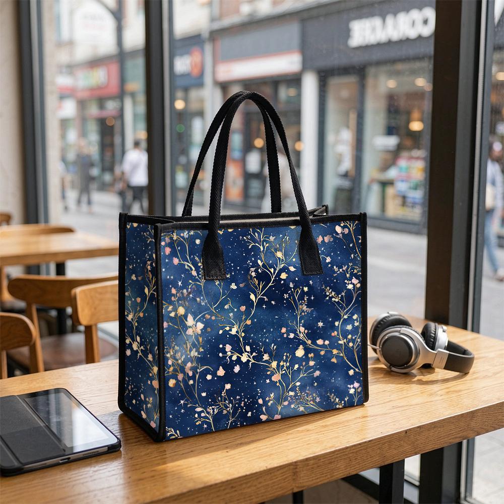 Elegant Floral Print Large Tote Bag for Women Daily Casual Travel Shopping Handbag