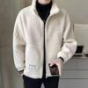 Herren Lammwollmäntel Herren Verdicken Warme Jacken Hip Hop Streetwear Casual Fleece Übergroße Mode Reißverschluss Stehjacke