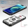 For iPhone 15 Pro Max Kickstand Case Card Holder PC+TPU Phone Cover with Sliding Camera Protection