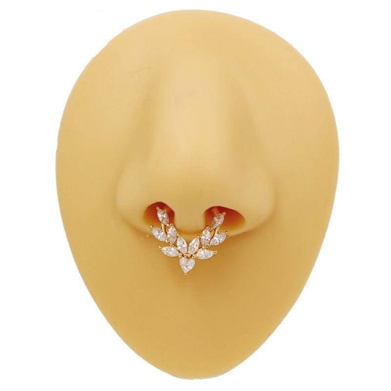 Crystal Nose Piercing Silver Color Septum Ring Stainless Steel Accessory for Ear Helix Cartilage Body Accessories