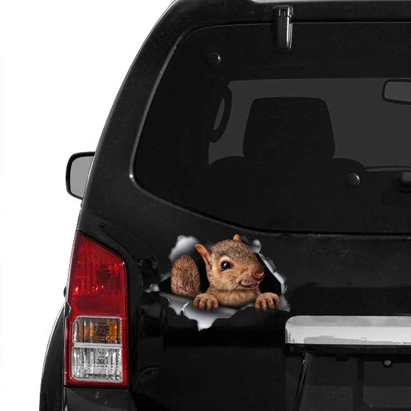 Cute Squirrel Car Stickers Waterproof Vinyl Decals Auto Body Window Bumper Decor Motorcycle Helmet Stickers TM215