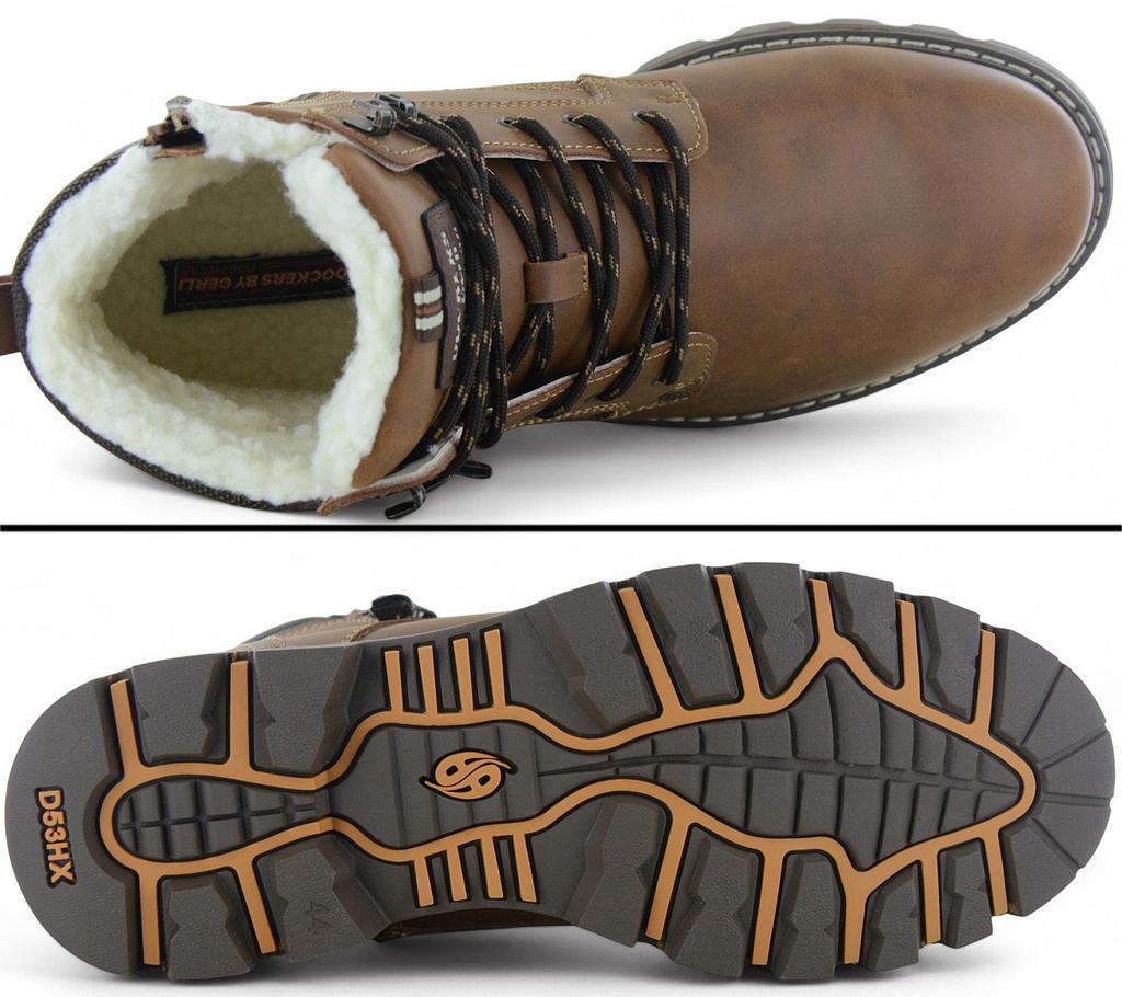 Dockers By Gerli Boots - Men's Winter Shoes Boots Lined Brown 53HX103-650470 ORIGINAL