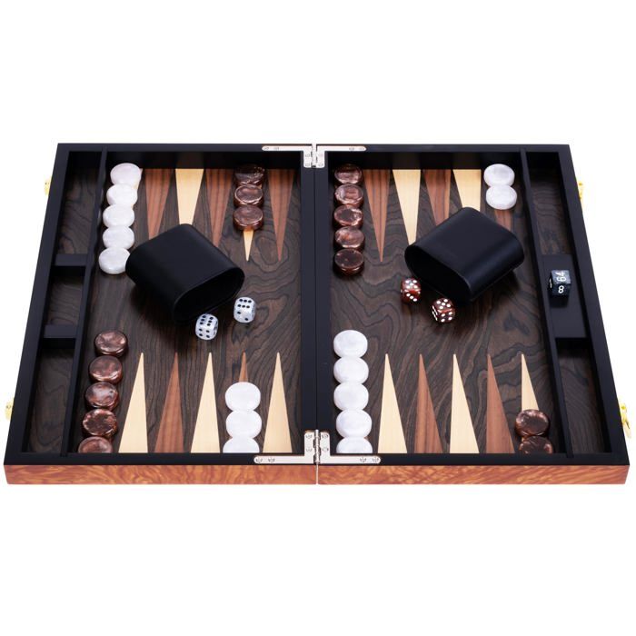 Jeu de société - engelhart - engelhart- 250540 - backgammon de luxe - bois de rose - 2 joueurs