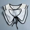 Double Layer Detachable Collar Shawl for Women Small Scarf Blouse Tops Fake Collar Neck Shoulder Wraps Girls Dress False Collar