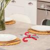 12pcs Christmas Flatware Sleeves Candy Cane Design Reusable Fabric Utensil Pouches Holiday Table Decoration Silverware Organizer