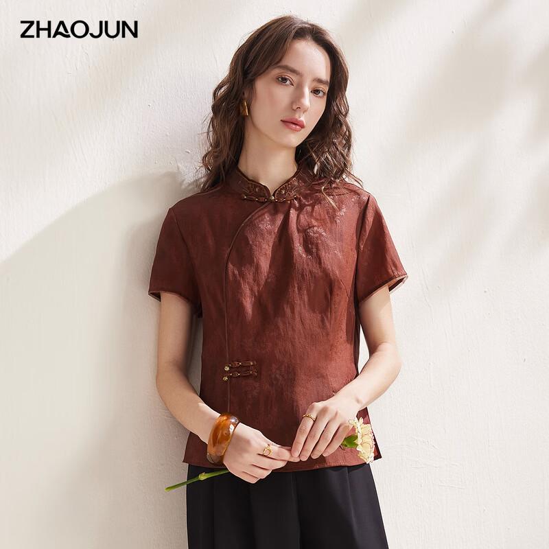 Women s Mulberry Silk New Chinese Style Embroidered Blouse XL