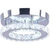 Modern Mini Led Chandelier Semi Flush Mount Crystal Lighting Ceiling Crystal Lamp for Bedrooms Dinning Rooms Hallway Round White