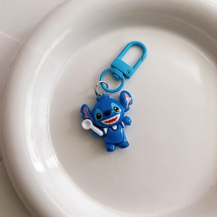 Lilo & Stitch Toys Keychian Anime Pendant Resin Keychain Cute Doll Couple Bag Ornament Car Keyring Girl Birthday Gift