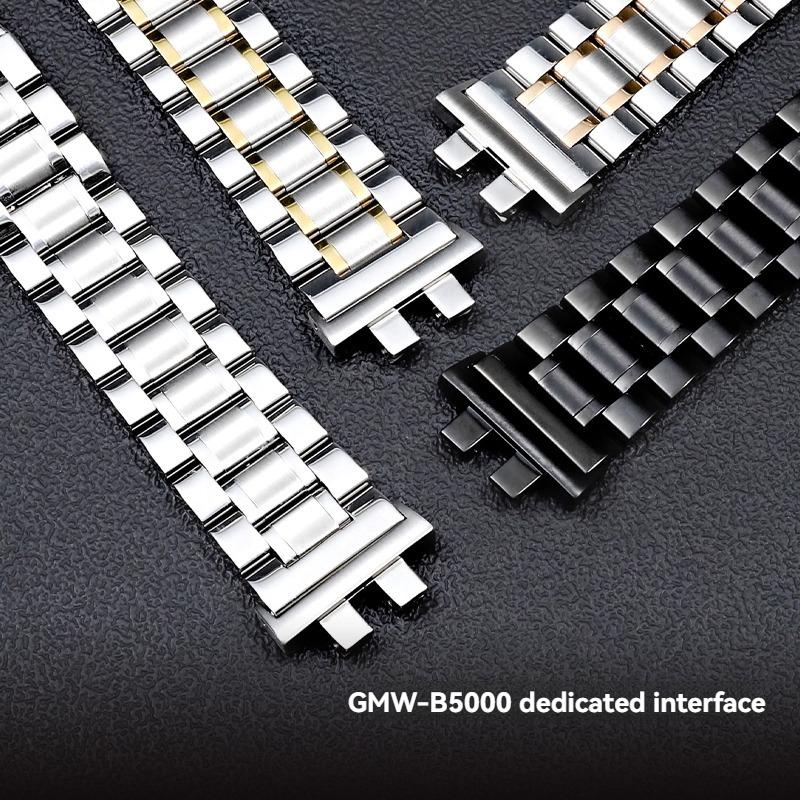 שעון נירוסטה מוצק משופר עם בלוק כסף קטן לסדרת GMW-B5000 של Casio ל-35 שנה לשעון G-SHOCK