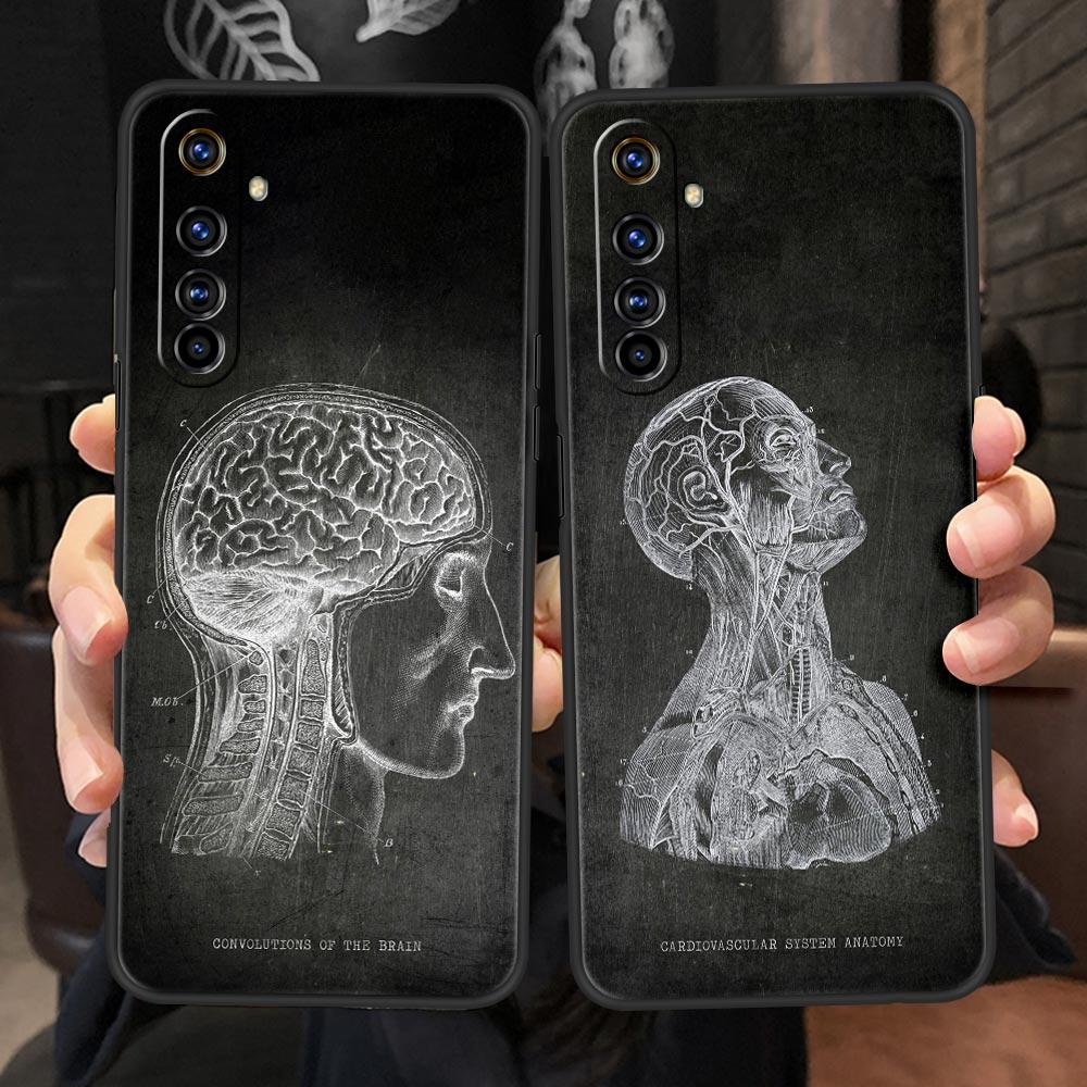 

Chalkboard Anatomy Phone Case For Realme 11 10 9 8 5G 7 6 GT2 Pro Plus C21 C11 C25 C35 For Realme GT Neo 2 3 3T Silicone Cover