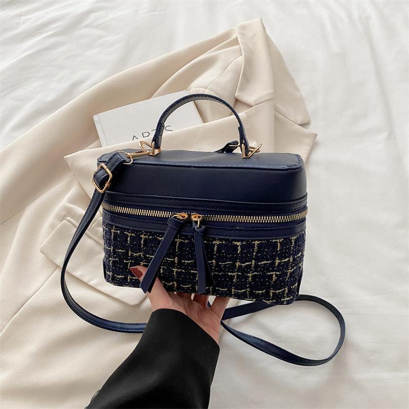 

Женская сумка 2025 новая универсальная сумка-коробка, сумочка, сумка через плечо, популярная модная маленькая квадратная сумка, интернет-знаменитость синий