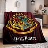 1pc Hogwarts Crest Blanket Lightweight Flannel Throw For Sofa, Bed, Travel, Livingroom, Office, Couch, Chair, And Bed
