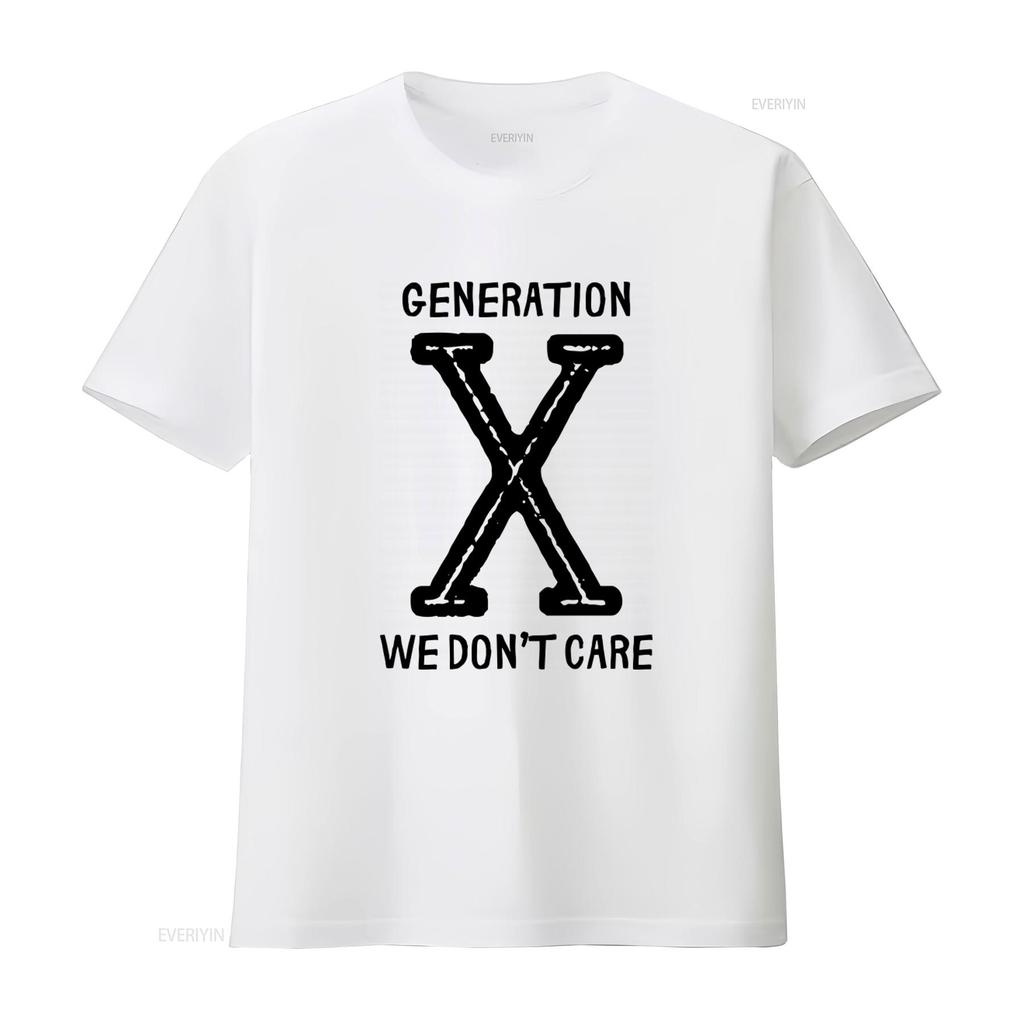 Generation X We Dont Care T Shirt Funny Gen Sarcastic Neglect Retro Vintage Washed Designer Clothes Soft Unisex Casual