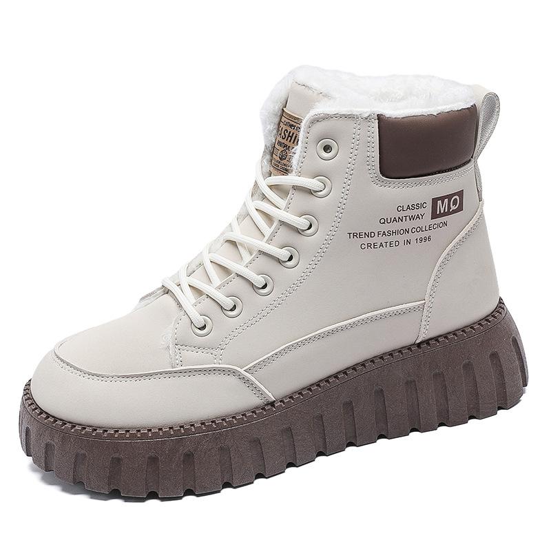 Women's shoes velvet high-top Martin boots women's thickened warm cotton shoes flat-soled fashion casual snow boots casual shoes