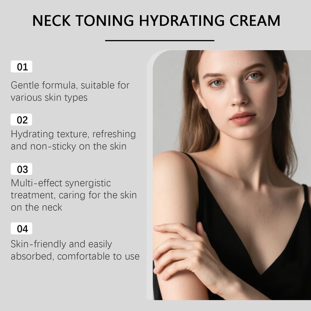 Crème hydratante pour le cou AMZ, hydratante, rafraîchissante, soyeuse et délicate, soin du contour du cou, crème hydratante douce pour le cou 50g