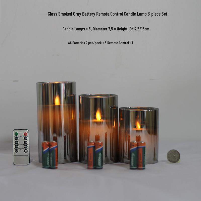 Remote-Controlled LED Glass Candle Lamp with Flickering Flame - Ideal for Romantic Home Decor and Weddings