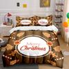 Christmas Flower Pattern Bedding Set Duvet Cover Set Quilt Cover Pillowcases (1* Duvet Cover, 2* Pillowcases, Filling Not Included)