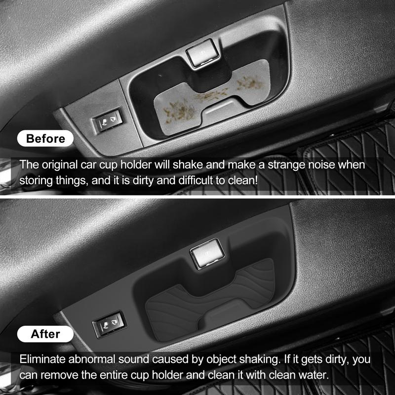 for Nissan Patrol Y63 / Armada 2025 2026 3rd Row Side Cup Holder Drink ert Tray TPE Car Interior Accessories Black