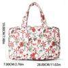 1Pc New Flower Patterned Four Fold Toiletry Bag with Hooks,Portable Travel and Wash Area Storage,Dry-wet Separation