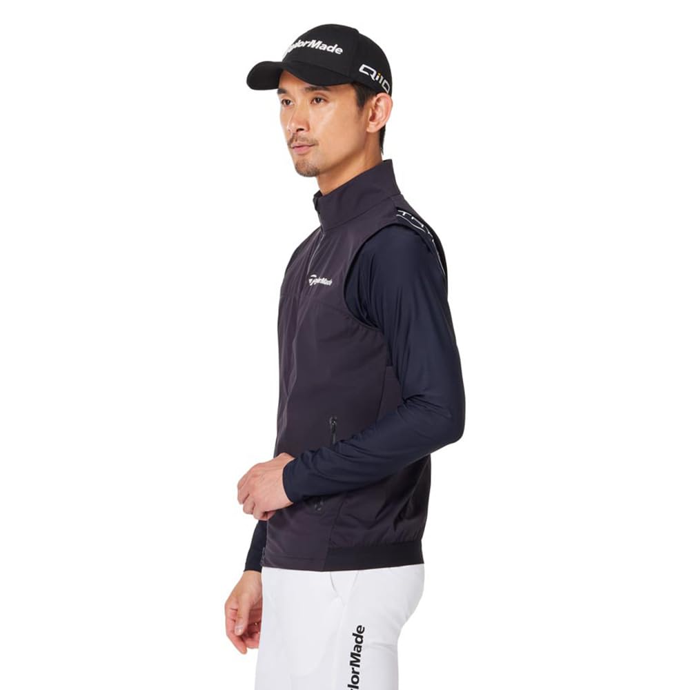 TaylorMade Double-Layer Wind Vest, Black, Size Small, Men's, 2024FW UN320