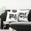 Black Pillowcase Printed  Bedroom Living Room Sofa Cushion Cover